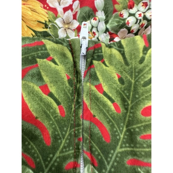 Vintage Hawaii USA Large Tropical Floral Sheath Dress Spaghetti Strap Vacation - Picture 9 of 10